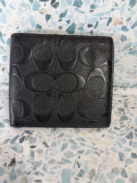 Coach Other - Coach Men's Black Signature Embossed Leather Wallet